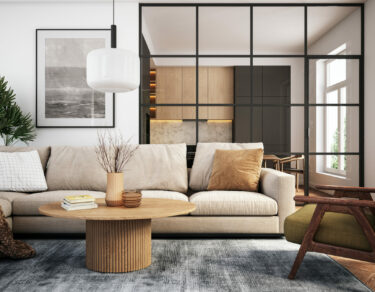 Modern living room interior - 3d render