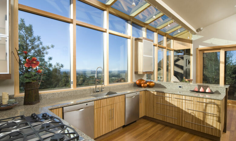 Modern Asian style, sun filled, kitchen